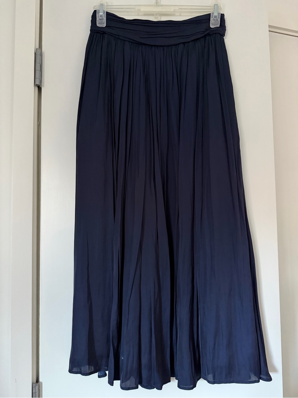 J. Crew Dark Navy Maxi Pleated Skirt
